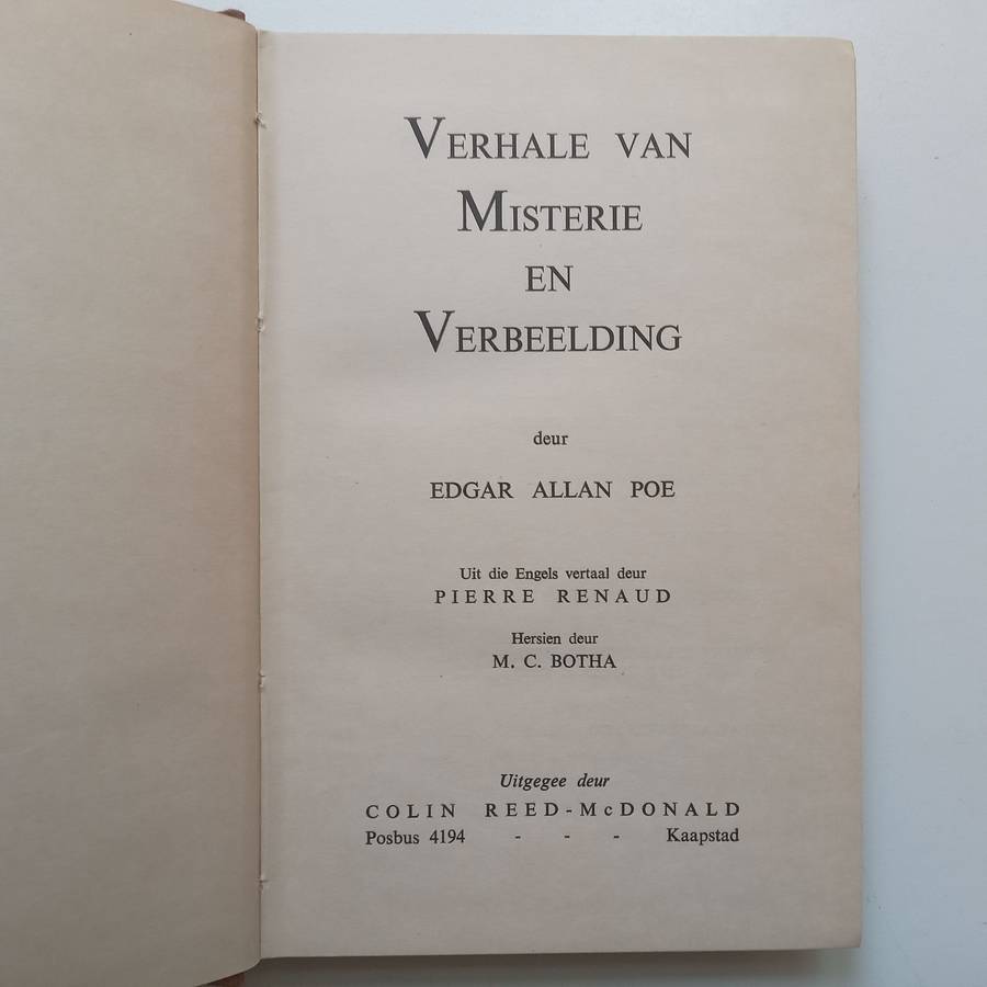 Verhale van Misterie en Verbeelding (Afrikaans Translation of Tales of Mystery and Imagination...