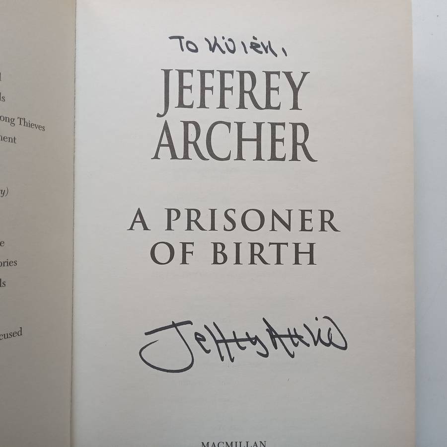 A Prisoner of Birth (Inscribed by Author, Hardcover) | Jeffrey Archer