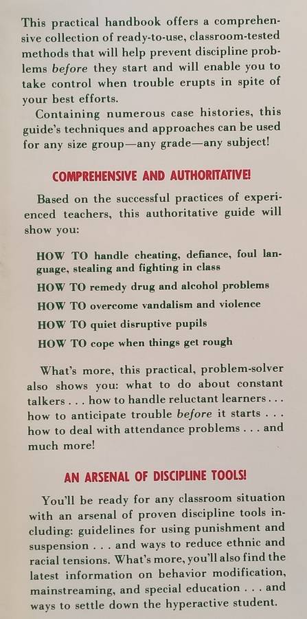 Classroom Discipline and Control: 101 Practical Techniques | Fred B. Chernow & Carol Chernow