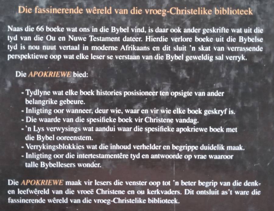 Apokriewe Ou en Nuwe Testament: Verlore Boeke Uit die Bybelse Tyd (Afrikaans) | Jan van der Watt ...