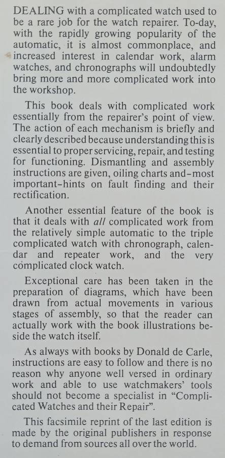 Complicated Watches and Their Repair | Donald de Carle