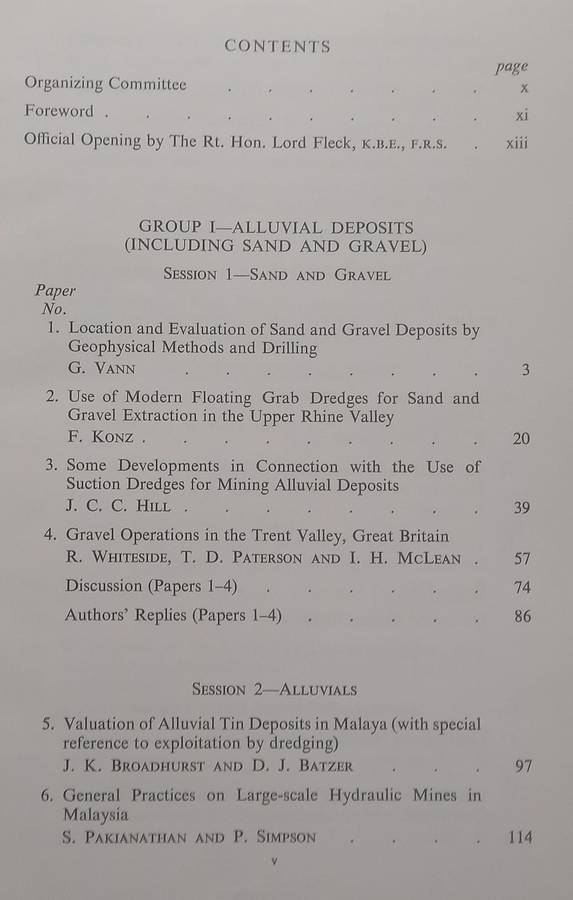 Opencast Mining, Quarrying and Alluvial Mining: Proceedings of a Symposium, 1964