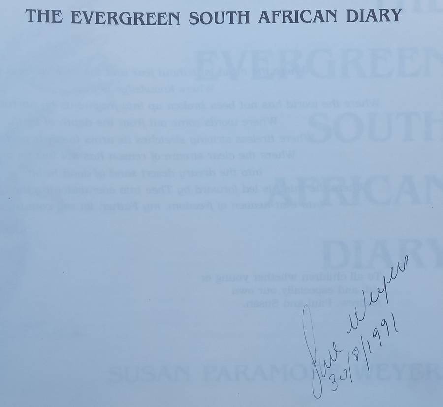 The Evergreen South African Diary (Signed by Author) | Susan Paramore Weyers
