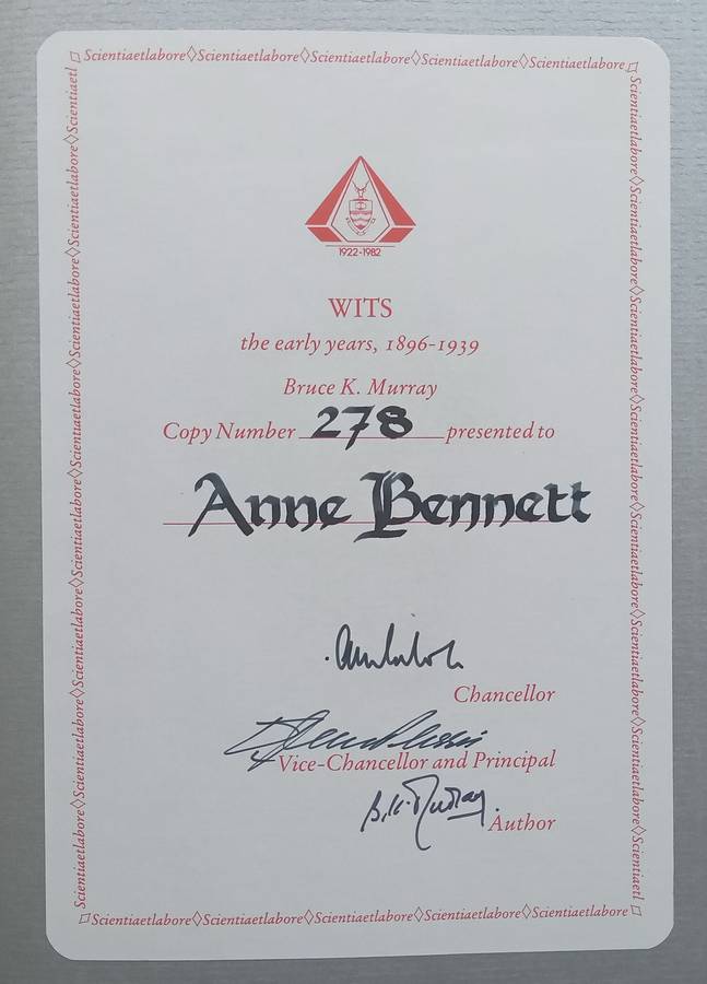 Wits: The Early Years (Numbered Copy, Signed by Author, Chancellor & Vice-Chancellor) | Bruce K. ...