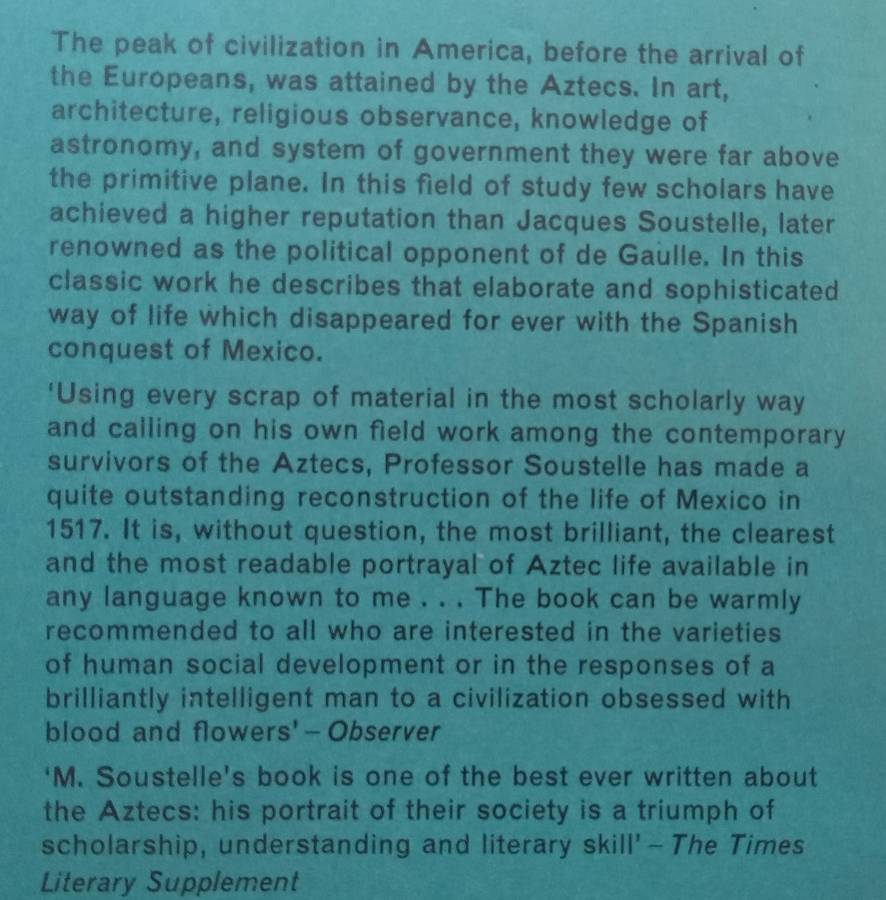 The Daily Life of the Aztecs | Jacques Soustelle
