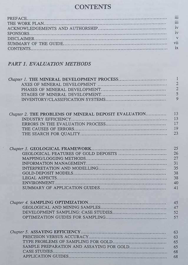 Guide to the Evaluation of Gold Deposits | Marcel Vallee, et al.