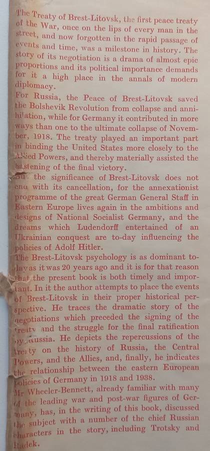 Brest-Litovsk: The Forgotten Peace, March 1918 | John W. Wheeler-Bennett