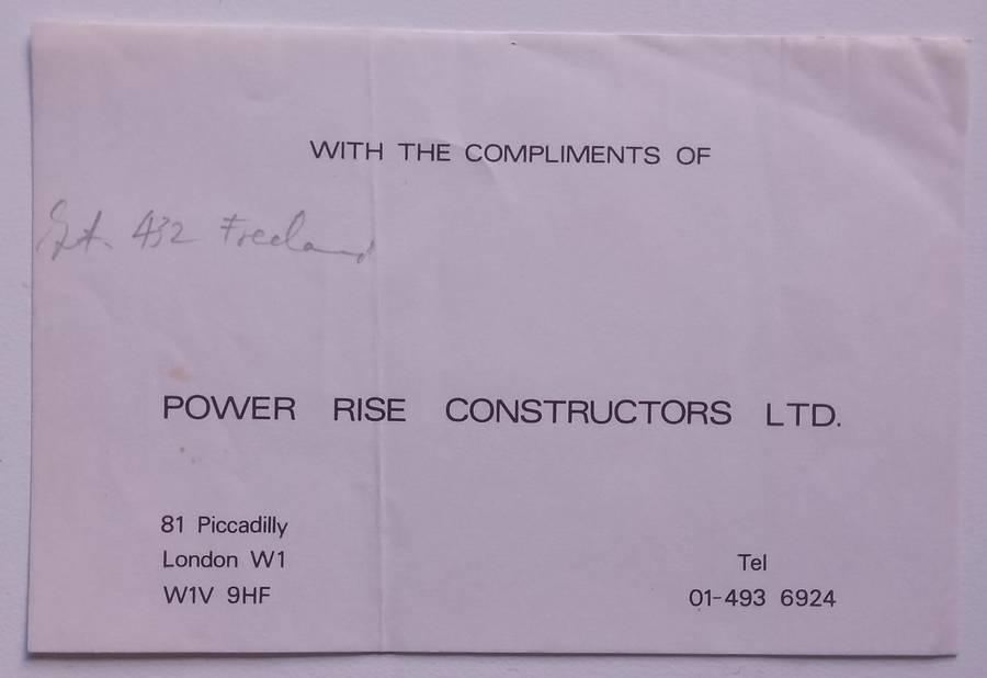 Power Rise (With Loosely Inserted Compliments Slip and Article)