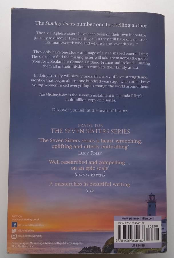 The Missing Sister (With Authors Signature on Slip Fixed to Half Title Page) | Lucinda Riley