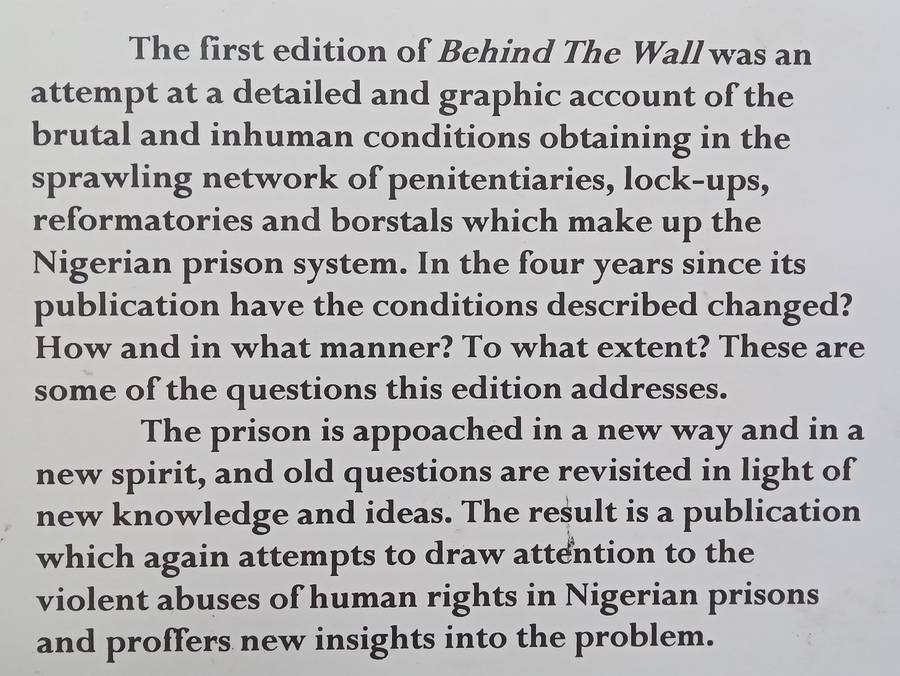 Behind the Wall: A Report on Prison Conditions in Nigeria and the Nigerian Prison System | Osaze ...