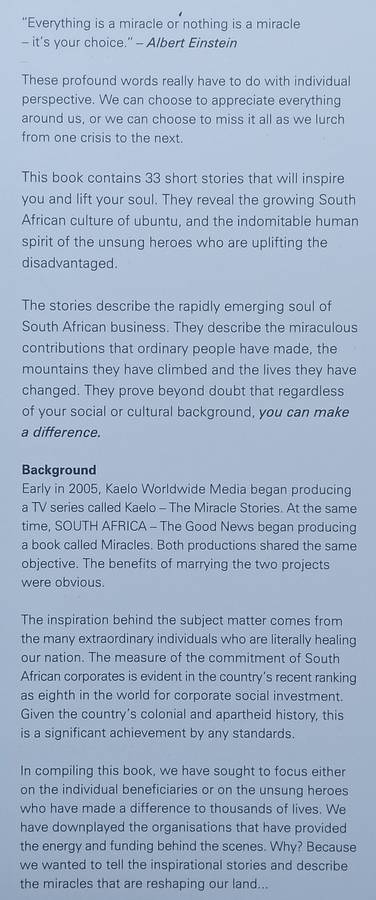 Miracles that are Changing a Nation: Inspirational Stories of South Africans Who are Making a Dif...