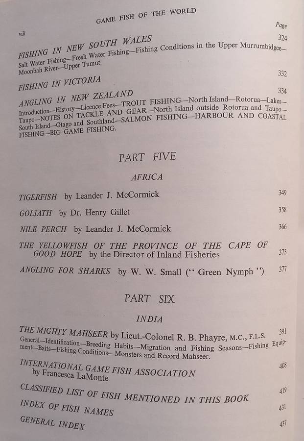 Game Fish of the World | Brian Vesey-Fitzgerald & Francesca Lamonte (Eds.)