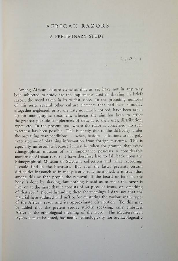 African Razors. A Preliminary Study | Gerhard Lindblom