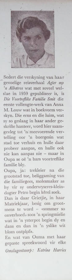 Die Voortreflike Familie Smit [Inscribed by the author] | Anna M. Louw