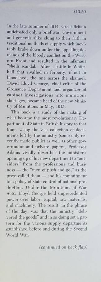 Arms and the Wizard: Lloyd George and the Ministry of Munitions 1915-1916 | R.J.Q. Adams