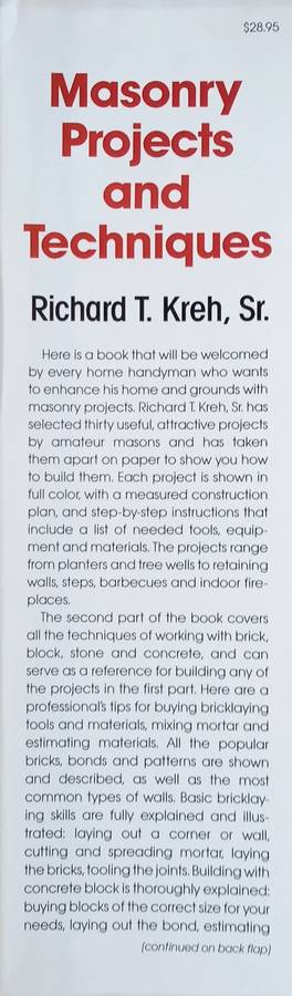 Masonry Projects and Techniques | Richard T. Kreh, Sr.