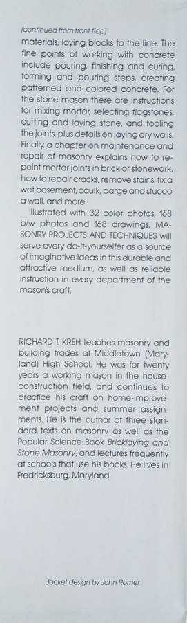 Masonry Projects and Techniques | Richard T. Kreh, Sr.