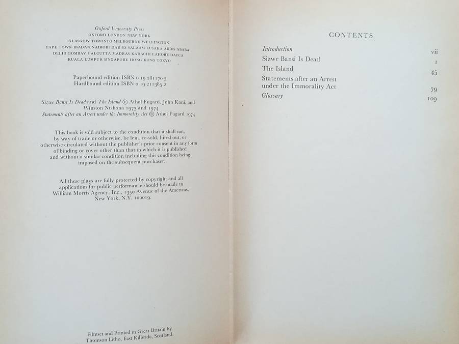 Statements: Three Plays [First Edition] | Athol Fugard, John Kani, Winston Ntshona