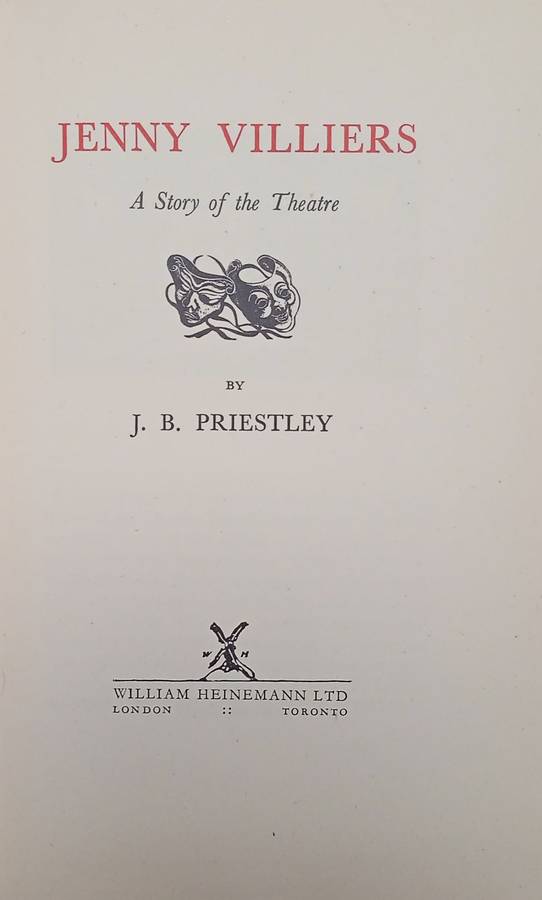 Jenny Villiers: A Story of the Theatre [Hard Cover]| J.B. Priestley