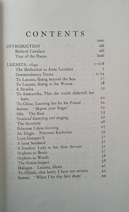 The Poems of Richard Lovelace | C.H. Wilkinson (ed.)