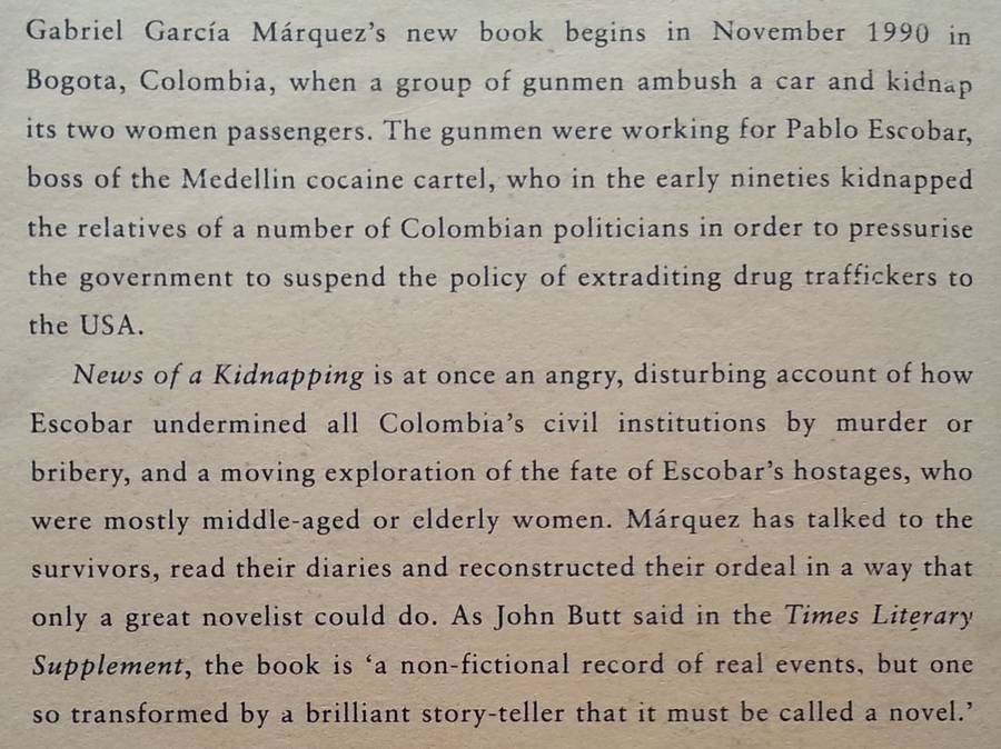 News of a Kidnapping (Uncorrected Proof Copy) | Gabriel Garcia Marquez