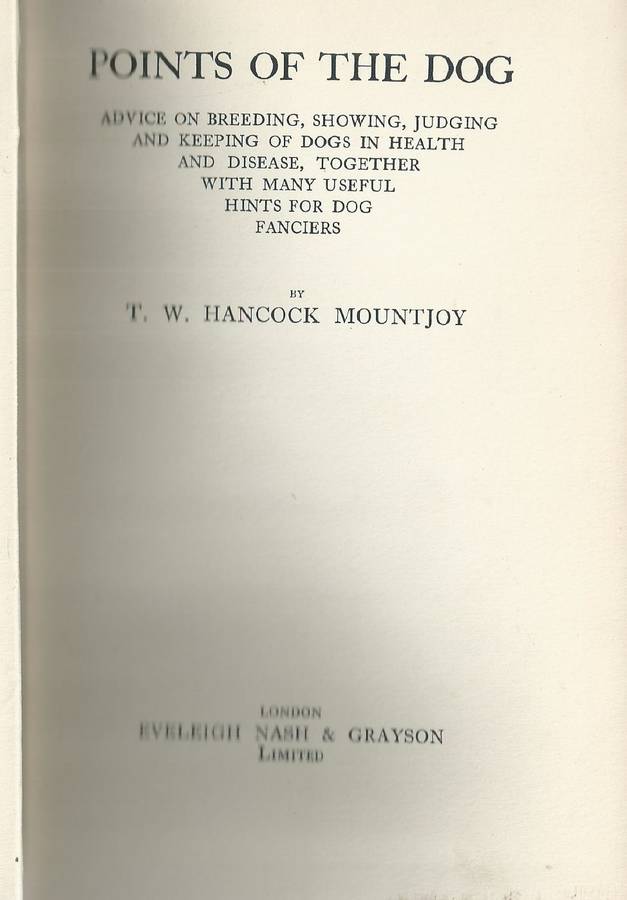 Points of the Dog (Published 1927) | T. W. Hancock Mountjoy