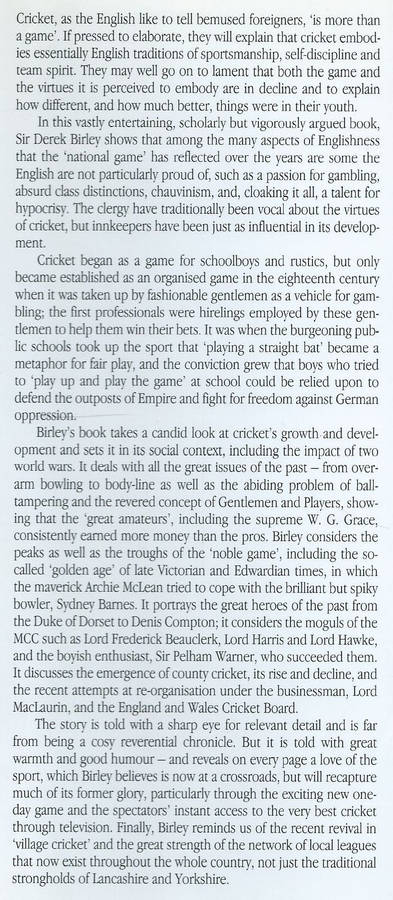 A Social History of English Cricket | Derek Birley