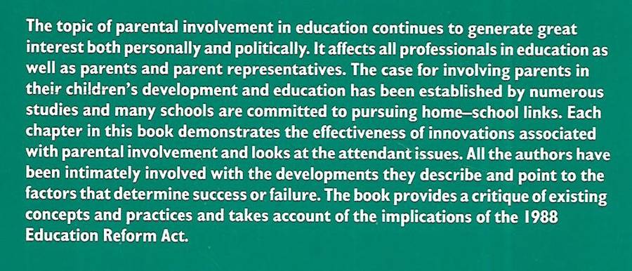 Parental Involvement: Developing Networks Between School, Home and Community | Sheila Wolfendale ...