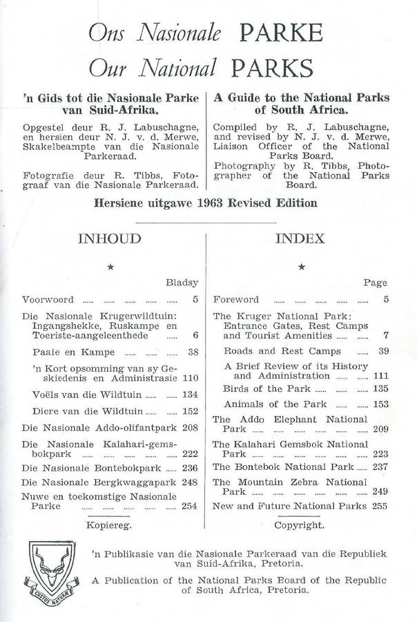 Our National Parks (Revised 1963 Edition) | R. J. Labuschagne