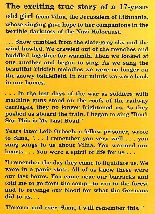 Sima's Songs: Light in Nazi Darkness (Inscribed by Author) | Sima Skurkovitz