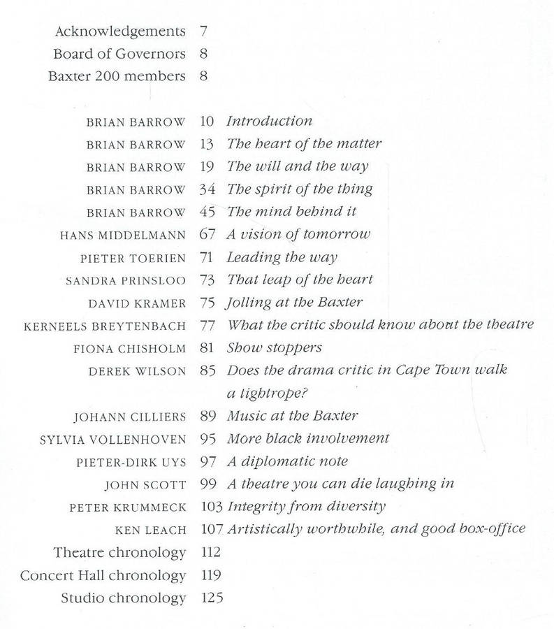 Theatre Alive! The Baxter Story, 1977-1987 | Brian Barrow & Yvonne Williams-Short (Eds.)