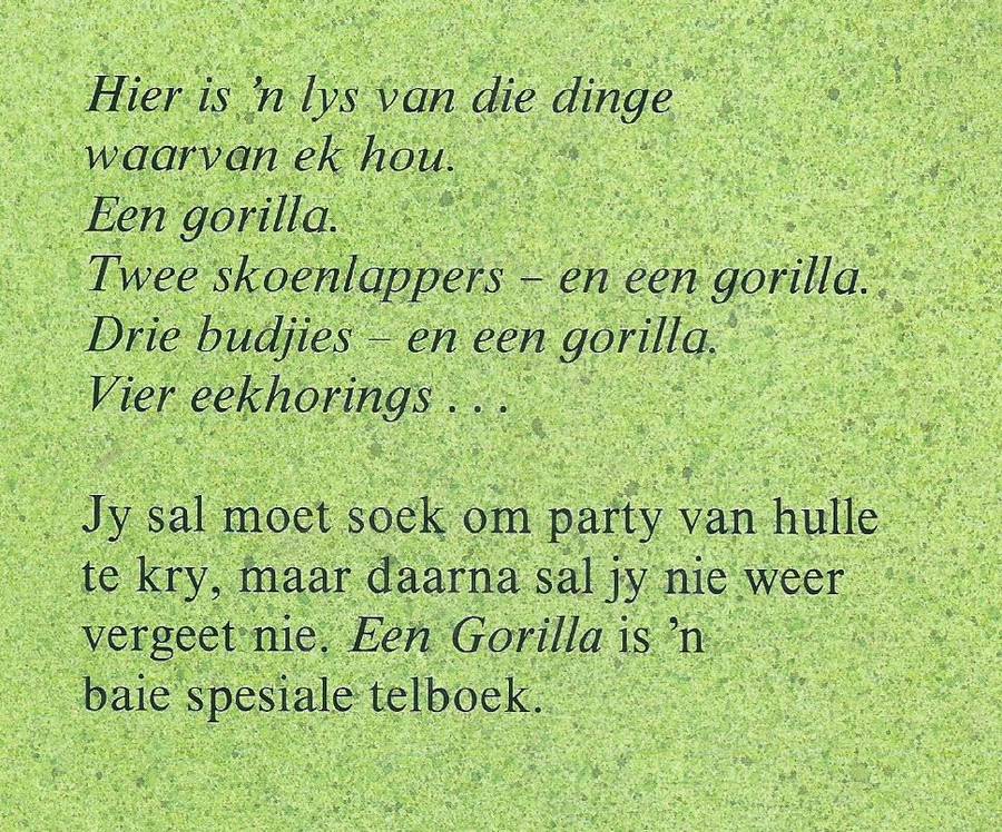 Een Gorilla (Afrikaans) | Atsuko Morozumi