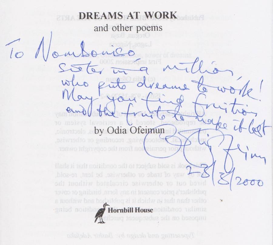 Dreams at Work and Other Poems (Inscribed by Author) | Odia Ofeimun