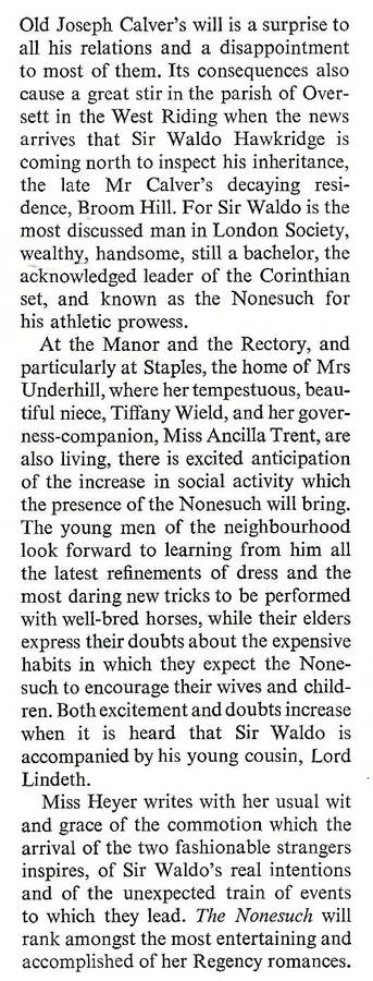 The Nonesuch (First Edition, 1962) | Georgette Heyer