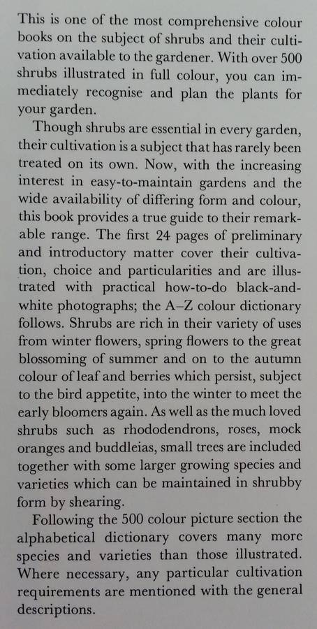 The Dictionary of Shrubs in Colour | S. Millar Gault