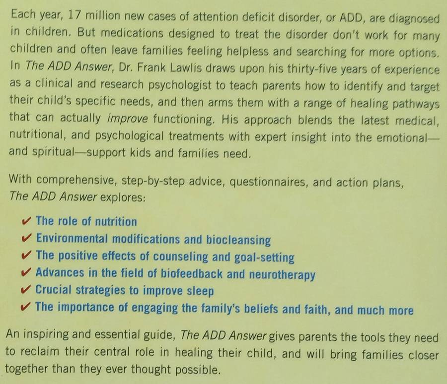 The ADD Answer: How to Help Your Child Now | Frank Lawlis