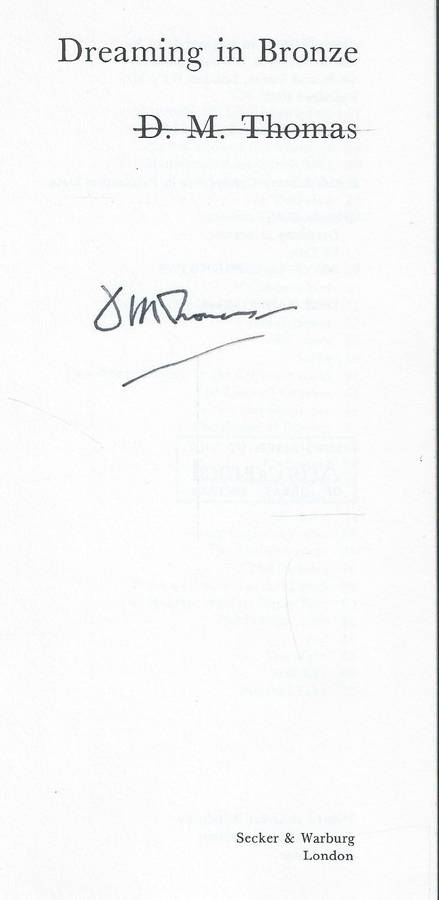 Dreaming in Bronze (First Edition 1981, Signed by Author) | D. M. Thomas