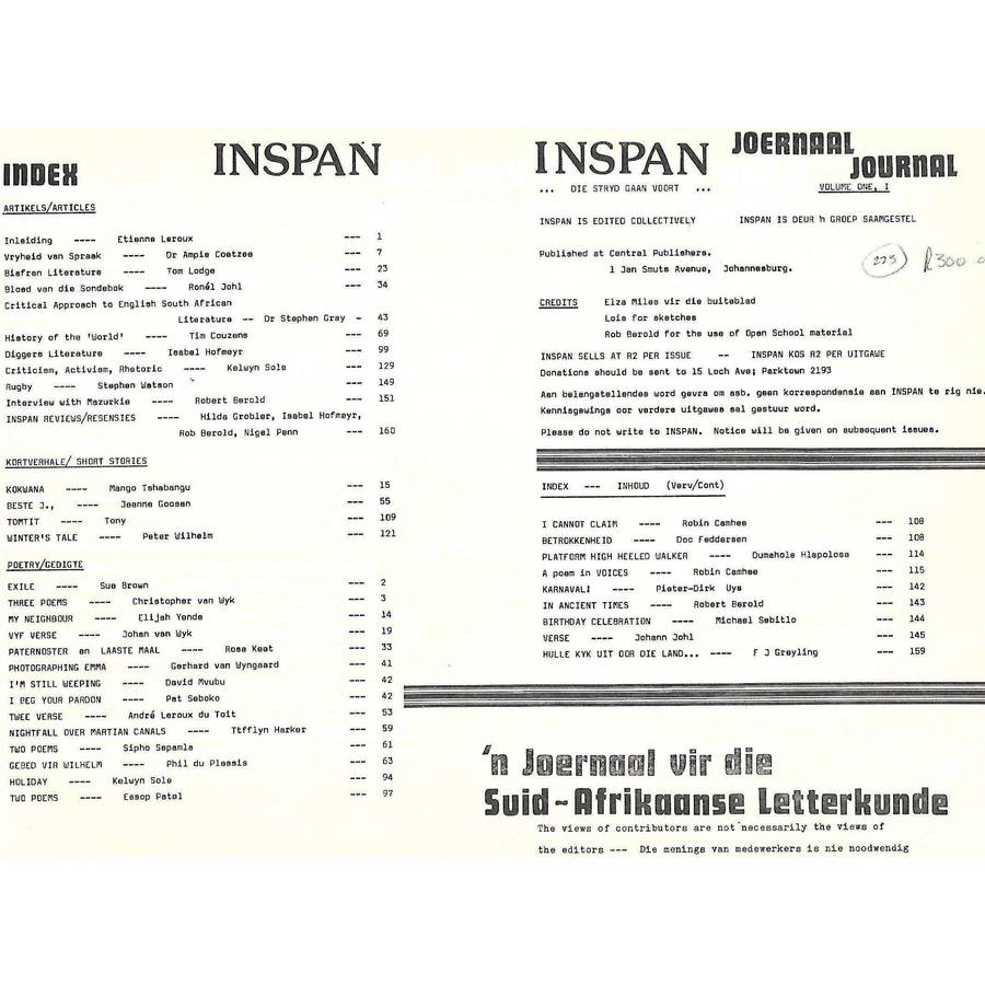 Inspan Journal (Volume 1, 1)