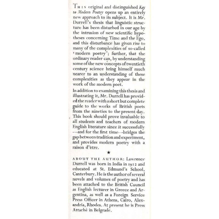 Key to Modern Poetry (First Edition) | Lawrence Durrell