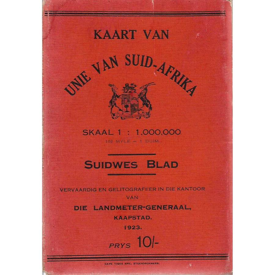 Map of Union of South Africa: South-West Sheet