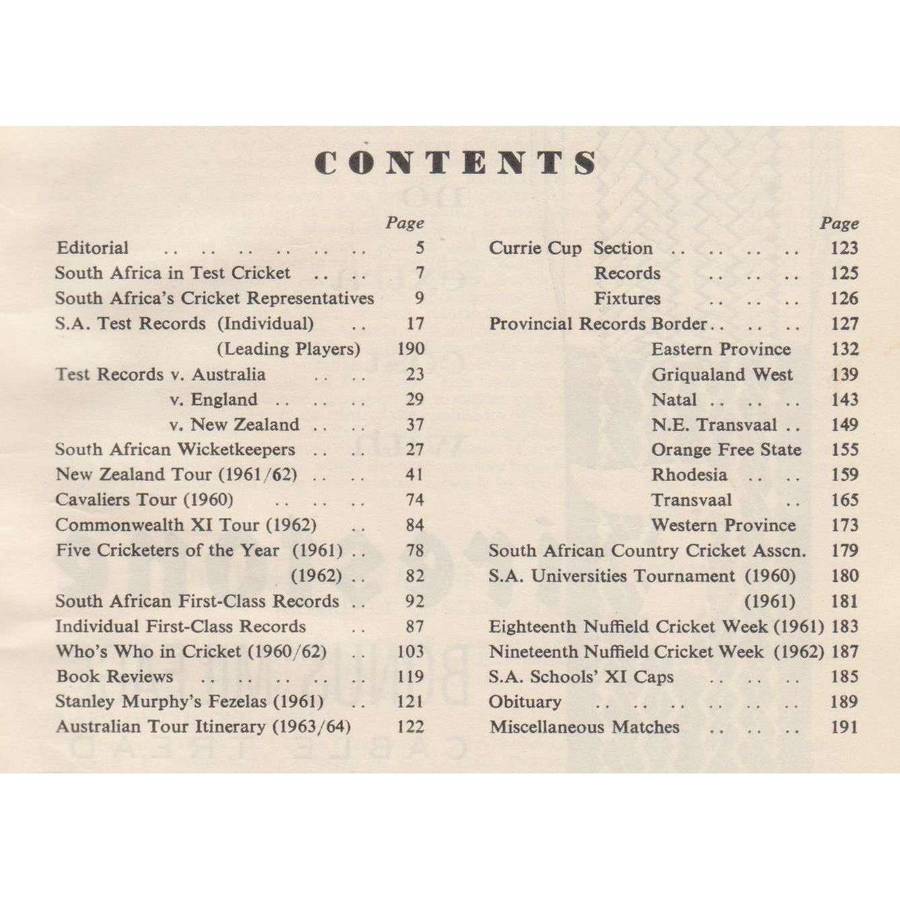 South African Cricket Annual 1961-1962 | Geoffrey A. Chettle (Ed.)