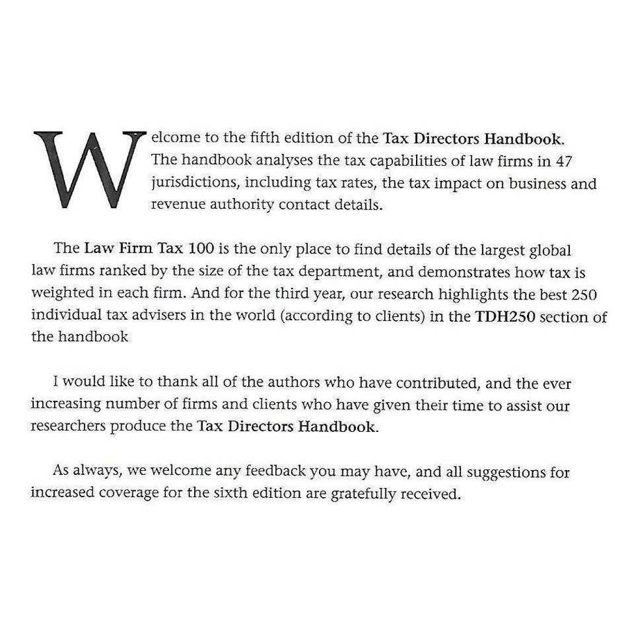 Tax Directors Handbook 2011