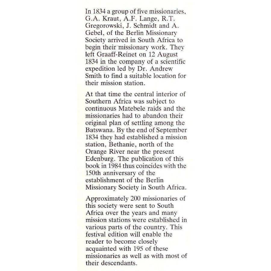 The Berlin Missionaries in South Africa and their Descendants (Dual Language Edition) | Linda Zol...