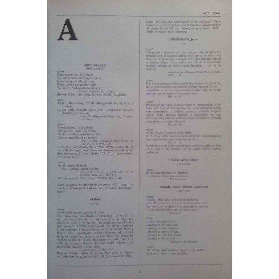 The Dictionary of Australian Quotations (Limited Collector's Edition, Signed by Editor) | Stephen...