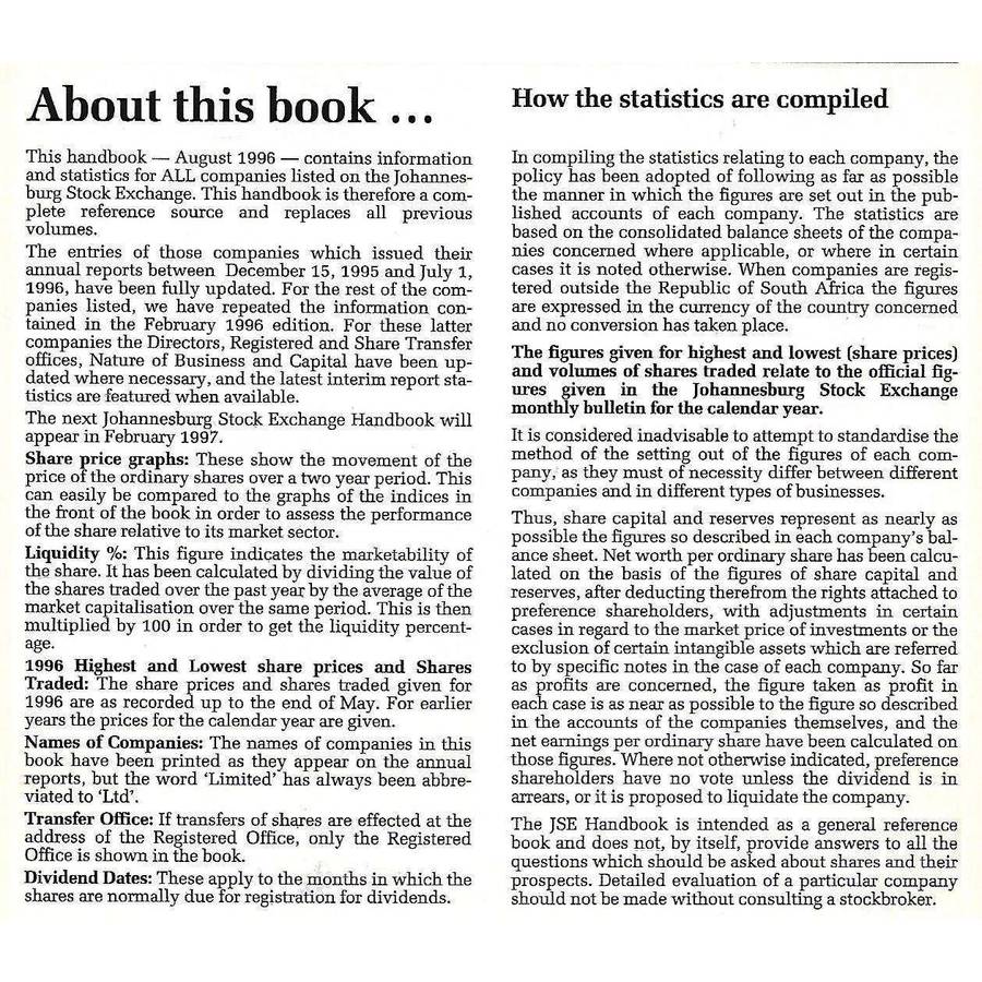 The JSE Handbook: A Complete Investors Guide to the Johannesburg Stock Exchange
