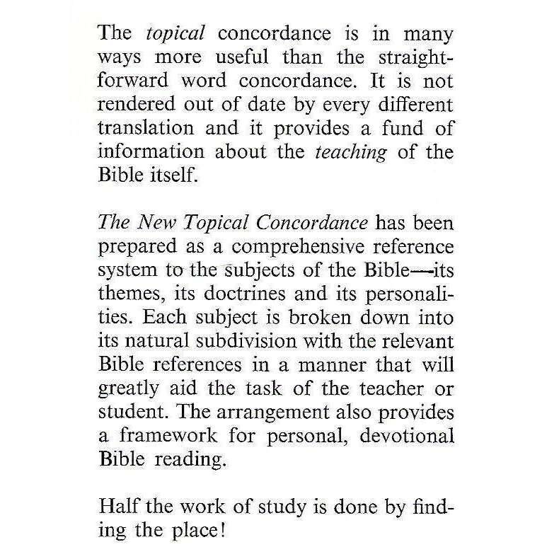 The New Topical Concordance: A Comprehensive Guide to the Subjetcs of the Bible-Themes, Persons a...