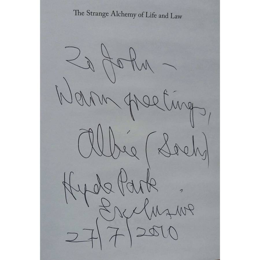 The Strange Alchemy of Life and Law (Inscribed by the Author) | Albie Sachs