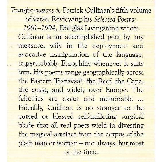 Transformations (Inscribed by Author) | Patrick Cullinan