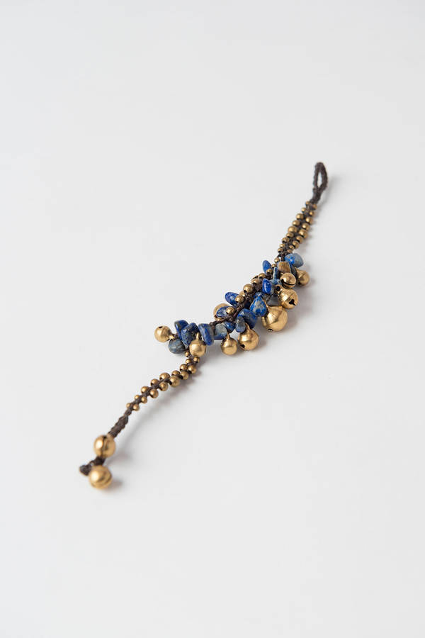 Bell and Stone Bracelet, Blue