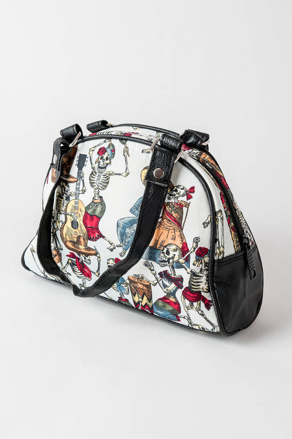 Black Roses Handbag, Small, Skeletons